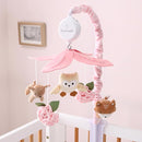 The Peanutshell Crib Mobile for Girls - Pink and White Musical Baby Crib Mobile with 12 Lullabies, Forest Baby Little Forest Nursery Decor by TinyTreasures Baby Boutique
