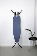 Brabantia Size A Compact Small Ironing Board (43x12 in) 7 Height Options, Adjustable Steam Iron Rest Holder (Denim Blue) Non-Slip Feet, Anti-Collapse Child Locks by CozyNest Decor