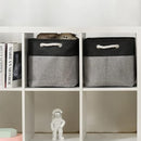 TcaFmac Organization and Storage Basket for Shelves - 16x12x12 inch Large 2 Pack Collapsible Storage Boxs for Organizing, Fabric Storage Cubes for Closet Cloth Toy Books Kids(Black&Grey) by TinyTreasures Baby Boutique