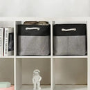 TcaFmac Organization and Storage Basket for Shelves - 16x12x12 inch Large 2 Pack Collapsible Storage Boxs for Organizing, Fabric Storage Cubes for Closet Cloth Toy Books Kids(Black&Grey) by CozyNest Decor
