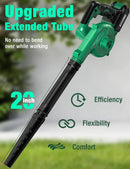 K I M O. Cordless Leaf Blower Vacuum Combo, 3 Nozzles&3 Modes for Inflation & Deflation, 20000RPM 150MPH Variable High Speed, 20Inch Extended Tube, 2 Pack 20V Battery Powered Leaf Blower for Lawn Care by GreenHaven Gardens