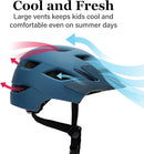 Kids Bike Helmet, Youth Toddler Boys Girls Helmets, 2 Size Adjustable for Ages 2-3-5-8-14 Years, Child Helmet with Visor and LED Light, Lightweight Multi-Sport Bicycle Scooter Cycling Helmets by TinyTreasures Baby Boutique