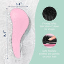 Crave Naturals Biggie Glide Thru Hair Brush - Detangler Brush for Curly, Straight, Wet or Dry Hair - Gentle Detangling Brushes for Adults, Kids, Toddlers - Hair Accessories for Women, 8.4"x3.4" - Pink by TinyTreasures Baby Boutique