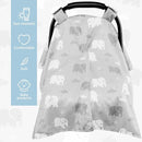 TANOFAR Car Seat Cover Baby, Carseat Covers Baby Boy Girl, Peekaboo Opening Infant Car Seat Cover for Winter, Warm & Cozy, Grey Elephant by TinyTreasures Baby Boutique