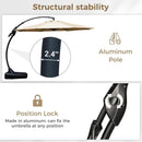 Grand patio 12 FT Sunbrella Cantilever Umbrella with Base Outdoor Aluminum Offset Umbrella with Tilt Adjustment (Flax, 12 FT-SUNBRELLA) by GreenHaven Gardens
