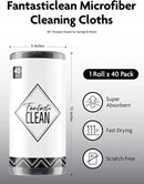 Fantasticlean Microfiber Cleaning Cloth Roll -40 Pack, Tear Away Microfiber Towels, 12" x 12", Reusable, Washable, Scratch Free, Ultra Absorbent Dish Rags for Car, Home, Garage or Shop (DimGrey) by CozyNest Decor