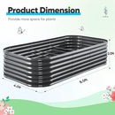 Quictent Galvanized Raised Garden Bed Kit, 8x4x2 ft Oval Metal Planter Box Tall for Vegetables Outdoor Backyard, Rubber Strip Edging Included (Dark Gray) by GreenHaven Gardens
