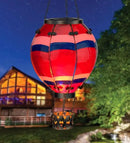 Regal Art & Gift Hot Air Balloon Solar Lantern – Hanging Solar-Powered LED Lights, Waterproof Portable Decorative Outdoor Lamp Made of Metal & Glass for Garden, Patios & Pathway – Stripe (Large) by GreenHaven Gardens