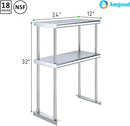 AmGood Double OverShelf Stainless Steel NSF - Many (24" Long x 12" Deep) by CozyNest Decor