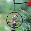 ASFSKY Gift for Owl Lovers Garden Solar Hanging Owl Statue Waterproof Outdoor Hanging Garden Decorations (Brown) by GreenHaven Gardens