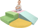 Large Baby Climbing Blocks – 6 Pcs Climbing Toys for Toddlers - Ultra High Density Soft Foam Play Gym Equipment Easy Wash for Indoor Nursery, Classic (Pink, 4-Piece) by TinyTreasures Baby Boutique