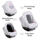 Metplus 2-in-1 Baby Car Seat Cover, Multi Use Cover for Baby Car Seat Canopy with Privacy Sun Shade, Protect Your Baby's Safety Seat with Style, Infant Carrier Covers for Boys & Girls by TinyTreasures Baby Boutique