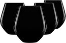 Godinger Stemless Red Wine Glasses, Drinking Glasses, European Made Stemless Wine Glass - Black, 17oz, Set of 4 by CozyNest Decor