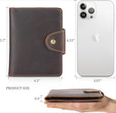Real Leather Wallet Functional RFID Bifold Passport Holder Travel (Dark Brown) by TinyTreasures Baby Boutique