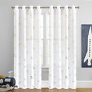 Vangao Kids Curtains White Drapes Dinosaur Curtains for Boys Kids Nursery Girls Room Golden Dino Foil Print Light Filtering Grommet Top Window Drapes 84 Inches Length 2 Panels by TinyTreasures Baby Boutique