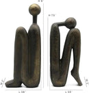 Lukitas Thinker Decorative Bookends, Non-Slip Book Holder, Book Ends for Shelves Living Room Office Home Decor, Resin, 1Pair/2Piece 9'' by CozyNest Decor