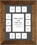 Rustic Red Door Co. Baby's First Year Picture Mat - Barnwood Frame - Little Hands and Little Toes Photo Collage - 13 Picture Slots - Newborn to One Year Birthday - Watch Your Baby Grow (Grey Mat) by TinyTreasures Baby Boutique