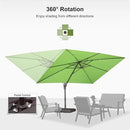 PURPLE LEAF 9' X 11.5' Rectangle Cantilever Umbrella Patio Umbrella Outdoor Aluminum Offset Hanging Umbrella with 360-degree Rotation for Pool Garden Backyard Deck, Green by GreenHaven Gardens