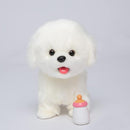 Plush Interactive Maltese Simulation Dog- Puppy Dog Toy for Kids-with Walking, Barking, Wagging Tail & Talking- Robotic Present Pet Toy for Toddler Kids Girls Boys by TinyTreasures Baby Boutique