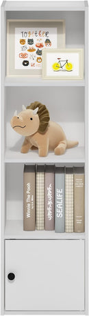 Furinno Luder Shelf Bookcase with 1 Door Storage Cabinet, White by TinyTreasures Baby Boutique