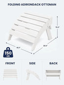 KINGYES Folding Adirondack Ottoman for Adirondack Chair, White by CozyNest Decor