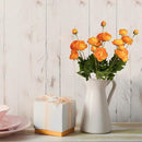 5 Stems Artificial Silk Ranunculus Flowers Orange 23" Tall,UV Resistant,Bendable Stems for Wedding Centerpieces,Home Deco（Orange） by CozyNest Decor