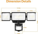 LEPOWER Battery Powered LED Flood Light Outdoor,1500LM Motion Sensor Security Lights, IP65 Waterproof,Wireless Flood Light Battery Operated,3 Head Motion Detector Light for Garage,Yard,Porch(Black) by GreenHaven Gardens