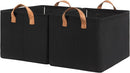 StorageWorks Storage Bins, Fabric Storage Bins for Shelves, Large Storage Baskets with Metal Frame, Closet Baskets and Bins with Handles, Black, 2-Pack by TinyTreasures Baby Boutique