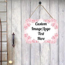 Personalized Wooden Welcome Sign Front Door Decor Home Sign Customized Image/Text Hanging Farmhouse Decorations for Home Office 11.2 * 8 Inch by CozyNest Decor