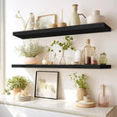 LaVie Home Floating Shelves, 36 Inch Wall Shelf Set of 2, Hanging Shelf with Invisible Brackets, Wall Decor for Bathroom, Bedroom, Living Room, Kitchen Storage, Classic Black by CozyNest Decor