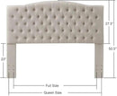 24KF Upholstered Tufted Button Linen Fabric Headboard,Comfortable Fashional Headboard Queen/Full Size,Linen by CozyNest Decor