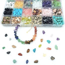 Natural Chip Stone Beads About 1500 Pcs Irregular Chakra Gemstones Healing Crystal Loose Rocks Bead Hole Drilled DIY for Bracelet Jewelry Making Kit(5-8mm, 24 Color) by TinyTreasures Baby Boutique