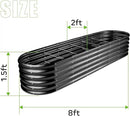 Land Guard 8×2×1.5ft Galvanized Raised Garden Bed Kit, Raised Garden Boxes Outdoor, Oval Metal Raised Garden Beds for Vegetables, Gray by GreenHaven Gardens