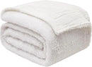 EMME White Throw Blanket Muslin and Fleece Blanket for Women Reversible - 50"*60" Soft & Cozy Warm Lightweight Small Blankets for Couch Bed Picnic Travel Bed by CozyNest Decor