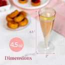 Prestee 48 Disposable Plastic Champagne Flutes with Gold Rim Glitter - Clear Toasting Glasses for Mimosa, New Year’s Eve Party, and Elegant Celebrations - Premium Quality Disposable Stemware by CozyNest Decor
