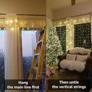 Lighting EVER 306 LED Curtain Lights with 18 Hang Down String Lights, 10×10 ft Plug in Hanging Fairy Lights for Bedroom Wall Window, Twinkle Backdrop Lights for Wedding Patio Gazebo (NOT Connectable) by CozyNest Decor