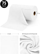 Fantasticlean Microfiber Cleaning Cloth Roll -75 Pack, Tear Away Microfiber Towels, 12" x 12", Reusable, Washable, Scratch Free, Ultra Absorbent Dish Rags for Car, Home, Garage or Shop (White) by CozyNest Decor