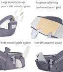 Baby Hip Seat Carrier Baby Waist Stool for Child Infant Toddler with Adjustable Strap Buckle Pocket Soft Inner Huge Storage (Grey) by TinyTreasures Baby Boutique