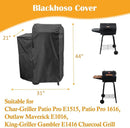 Grill Cover for Char-Griller E1515 Patio Pro Charcoal Grill, Patio Pro 1616, Outlaw Maverick E1016, The King-Griller Gambler E1416 Charcoal Grill, Heavy Duty Waterproof UV Resistant, BBQ Accessories by GreenHaven Gardens