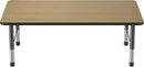 Factory Direct Partners FDP Rectangle (36 x 60 inch) Classroom Table with Adjustable Chunky Toddler Legs (15-24 in); Preschool, Kinder and Daycare Furniture - Pasadena Oak Top/Black Edge and Legs by CozyNest Decor