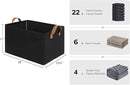StorageWorks Storage Bins, Fabric Storage Bins for Shelves, Extra Large Storage Baskets with Metal Frame, Closet Baskets and Bins with Handles, Jumbo, Black, 2-Pack by TinyTreasures Baby Boutique