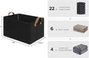 StorageWorks Storage Bins, Fabric Storage Bins for Shelves, Extra Large Storage Baskets with Metal Frame, Closet Baskets and Bins with Handles, Jumbo, Black, 2-Pack by CozyNest Decor