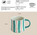 Vibrant Striped Ceramic Coffee Mug - Unique Green Design, 12oz, Microwave & Dishwasher Safe, Perfect for Daily Brews tea or coffee by CozyNest Decor