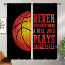 Red Basketball Blackout Curtains for Boy Girl Room Darkening Decor,Sport Theme and Motto Dark Background Bedroom Living Room Home Rod Pocket Thermal Insulated Window Curtain/Drapes Panel,84x63 Inch… by TinyTreasures Baby Boutique