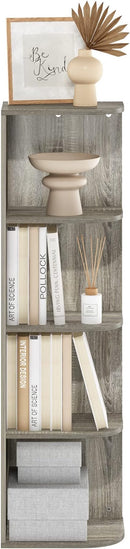 Furinno Pasir 4-Tier Corner Open Shelf Bookcase, French Oak by TinyTreasures Baby Boutique