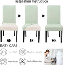 JQinHome Smoke Green Chair Covers for Dining Room Set of 4, High Stretch Removable Washable Parsons Chair Slipcover for Home Party Hotel Wedding Ceremony (4PCS,Smoke Green) by CozyNest Decor
