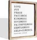 Christian Wall Decors, Positive Home Decors for Living Room, Galatians 5:22-23 Signs Decor, Scripture Decor Art, Framed Wall Plaque Sign 15 * 11.5 inches, Love Joy Peace Sign by CozyNest Decor