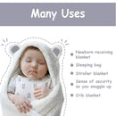 Jam Naturals-Cute Bear Organic Newborn Swaddle Wrap-Gender Neutral Soft Plush Receiving Blanket, Newborn Baby Registry Gift(Grey 3-6m) by TinyTreasures Baby Boutique