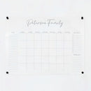 Personalized Clear Acrylic Calendar for Wall, Calendar Whiteboard for Wall, Dry Erase Wall Calendar, Wall Calendar Organizer System for Home (Cursive, Grey, 31"W x 23"H) by TinyTreasures Baby Boutique