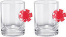 Poker Chip Whiskey & Wine Glasses | Set of 2 (20 OZ)